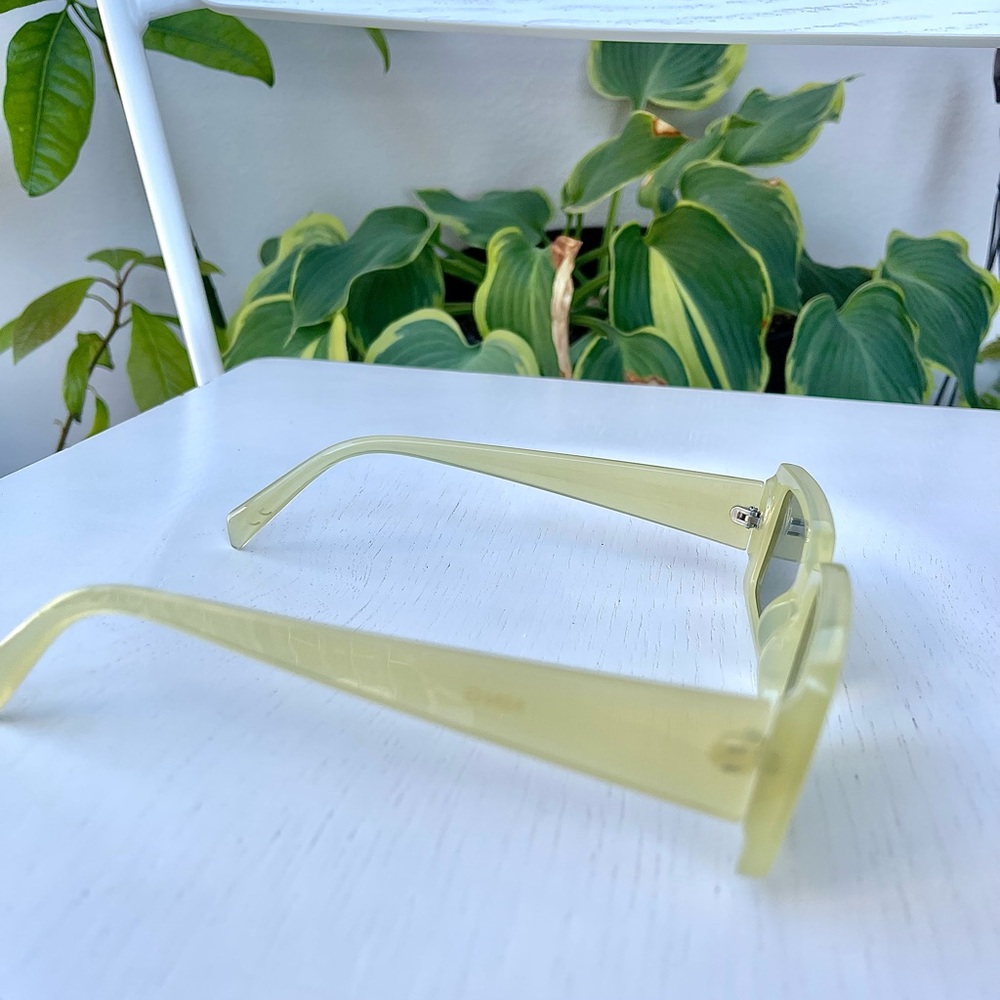 Mango Rectangular Retro Sunglasses In Light Green… - image 2